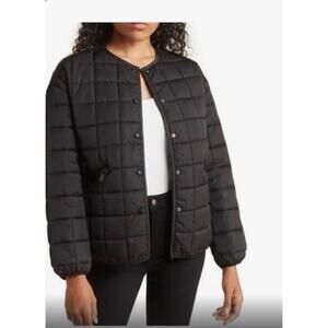 Rebecca Minkoff Lightweight Quilted Jacket Black Size L Bomber Short New